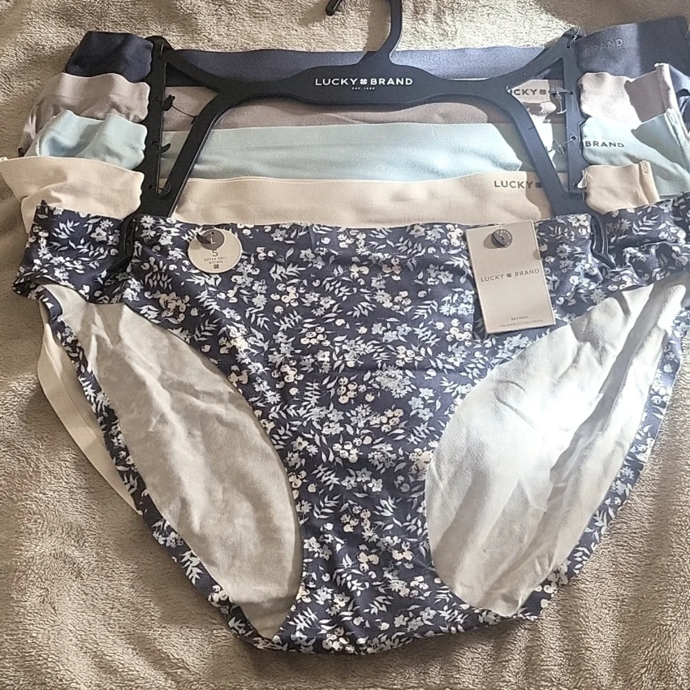 NWT LUCKY BRAND Women's Hipster no-show panties (set of 5) size L - Picture 2 of 5
